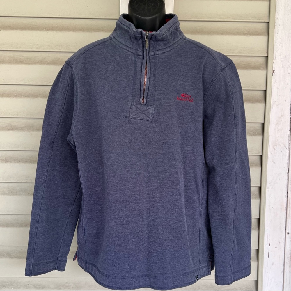 Weird Fish Men's Bluegray Fleece 1/4 Zip Pullover Cotton Poly Sweater Size Large